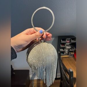 Bridal Silver Evening Wristlet / Clutch Bag